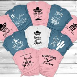 fiesta bachelorette party shirts, cinco de mayo bachelorette shirts, taco bachelorette party shirts, mexico bachelorette