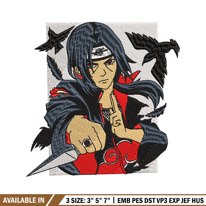 Itachi knife embroidery design, Naruto embroidery, embroidery file, anime design, anime shirt, Digital download.jpg