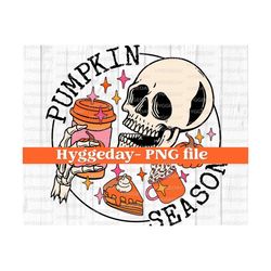 Pumpkin Season PNG, Digital Download, Sublimation, Sublimate, cute, retro, fall, autumn, basic, skull, skeleton,