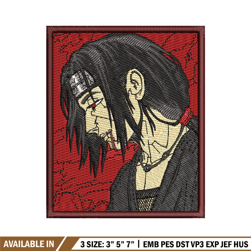 Itachi rectangle embroidery design, Naruto embroidery, Anime design, Embroidery shirt, Embroidery file, Digital download.jpg