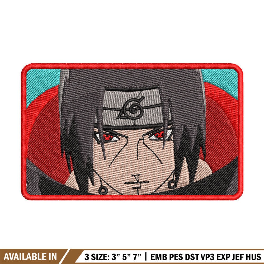 Itachi rectangle embroidery design, Naruto embroidery, logo design, anime design, anime shirt, Digital download.jpg