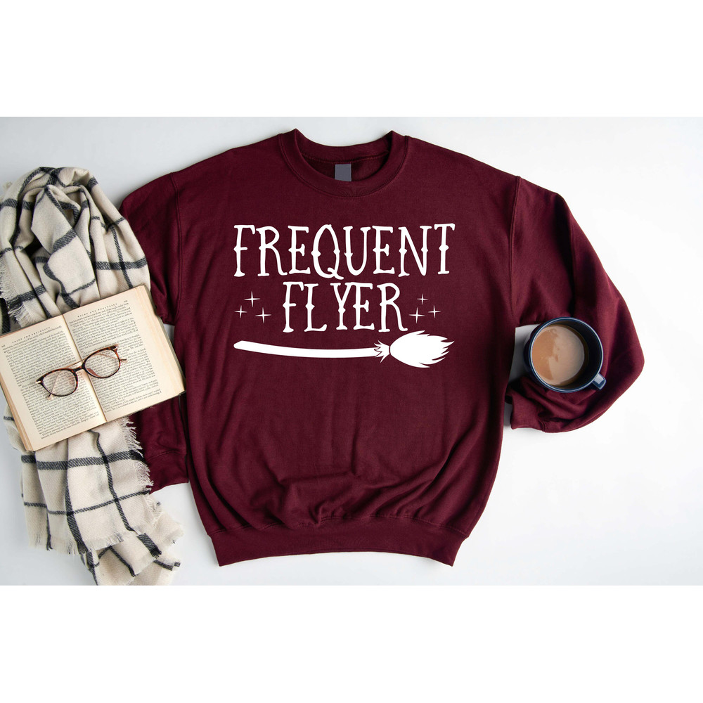 Frequent Flyer Sweatshirt, Halloween Women Sweatshirt, Halloween Sweatshirt, Witch Sweatshirt, Black Flame Candle, Halloween Teacher Shirt - 6.jpg