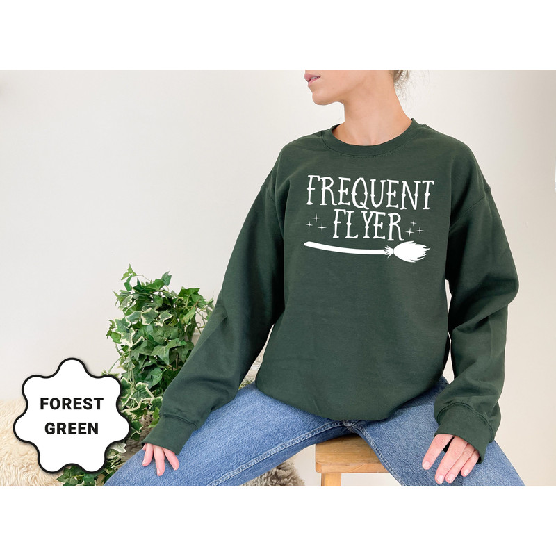 Frequent Flyer Sweatshirt, Halloween Women Sweatshirt, Halloween Sweatshirt, Witch Sweatshirt, Black Flame Candle, Halloween Teacher Shirt - 7.jpg