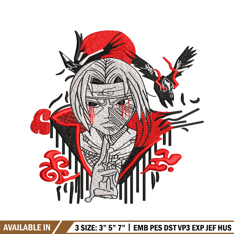 Itachi Uchiha embroidery design, Naruto embroidery, anime design, embroidery file, anime shirt, Digital download..jpg