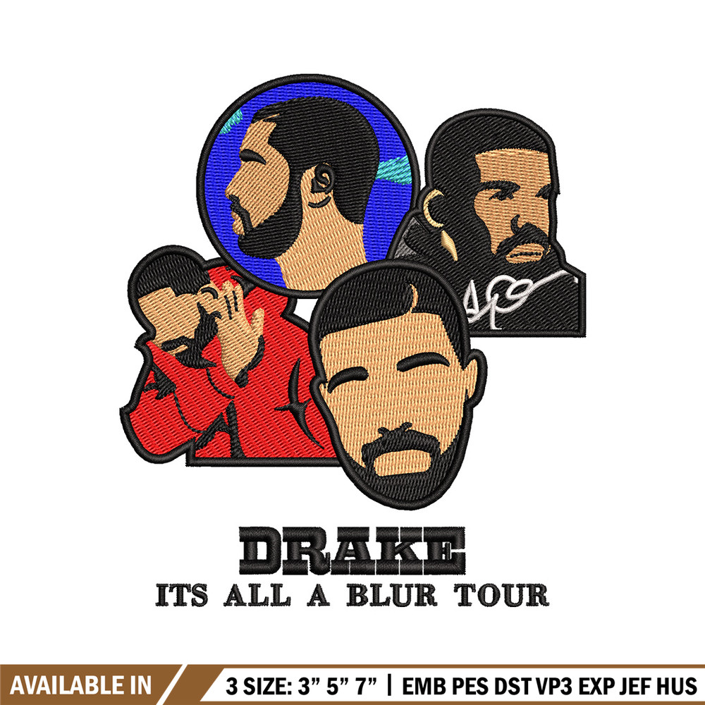 Its a blur tour embroidery design, Drake embroidery, Embroidery file, Embroidery shirt, Emb design, Digital download.jpg