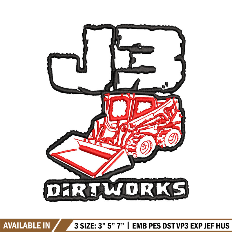 J3 dirtworks embroidery design, Logo embroidery, Embroidery file, Embroidery shirt, Emb design, Digital download.jpg