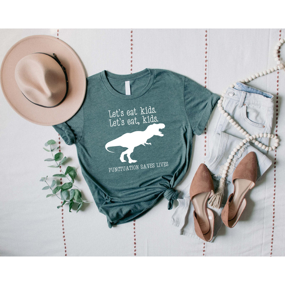 Funny Grammar Shirt, Punctuation Shirt, Let's Eat Kids Let's Eat,English Teacher Shirt, Teacher Shirt, Preschool Teacher, Commas Save - 3.jpg