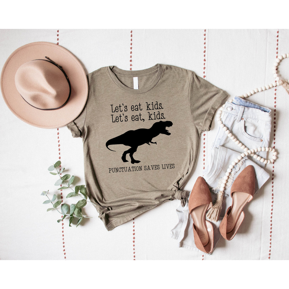 Funny Grammar Shirt, Punctuation Shirt, Let's Eat Kids Let's Eat,English Teacher Shirt, Teacher Shirt, Preschool Teacher, Commas Save - 4.jpg