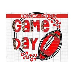 Game Day PNG, Sublimation Download, team colors, game day, football, fall, autumn, red, school spirit