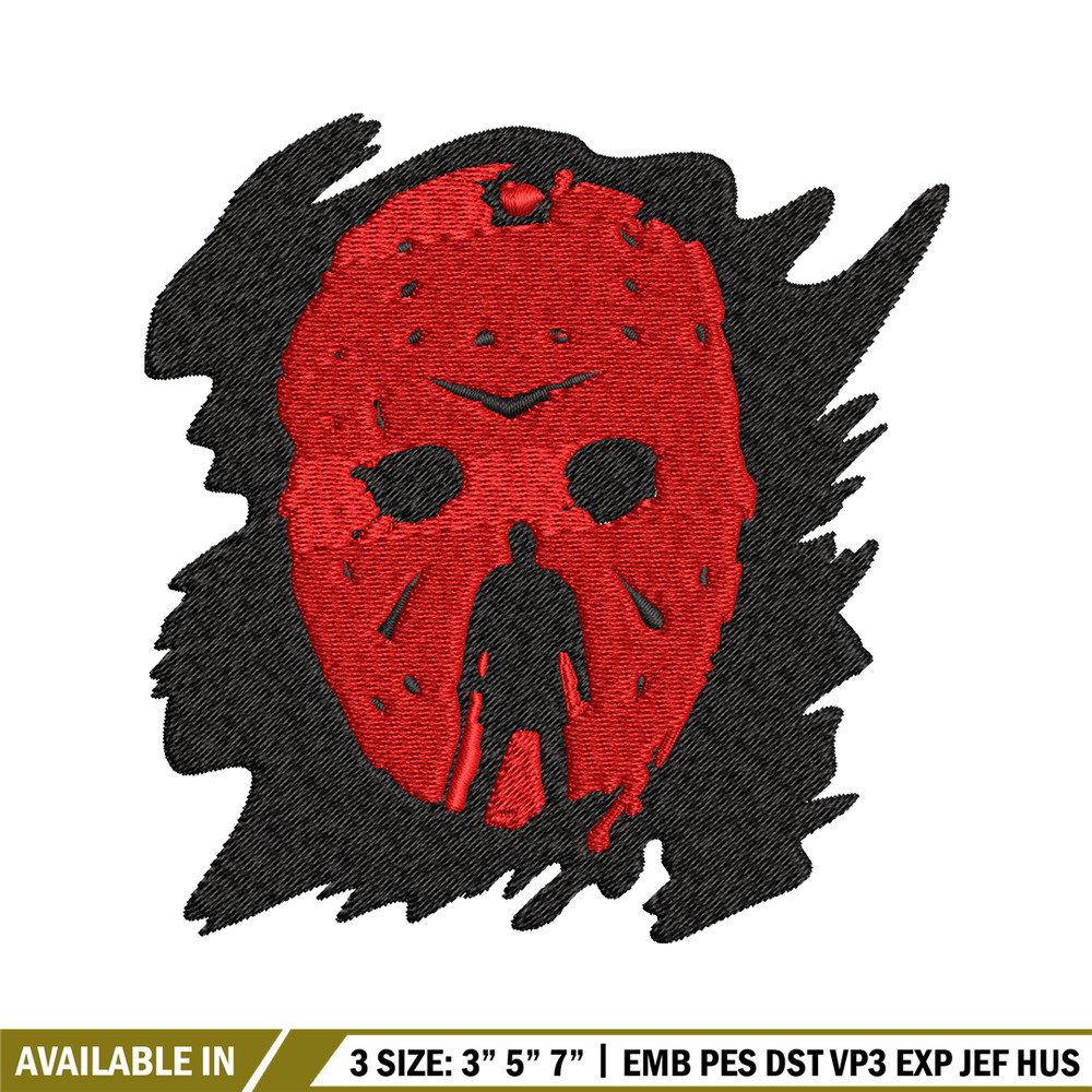 Jason Voorhees Embroidery design, Horror Embroidery, horror design, Embroidery File, logo shirt, Digital download..jpg