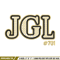 JGL logo embroidery design, JGL logo embroidery, logo design, logo shirt, Embroidery file, Instant download.jpg