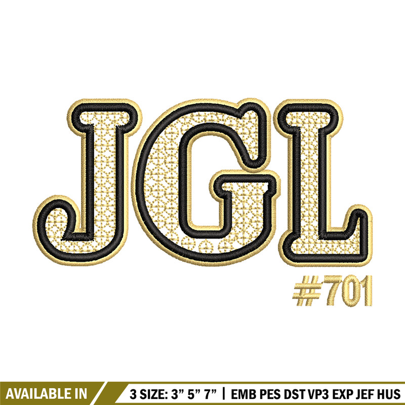 JGL logo embroidery design, JGL logo embroidery, logo design, logo shirt, Embroidery file, Instant download.jpg