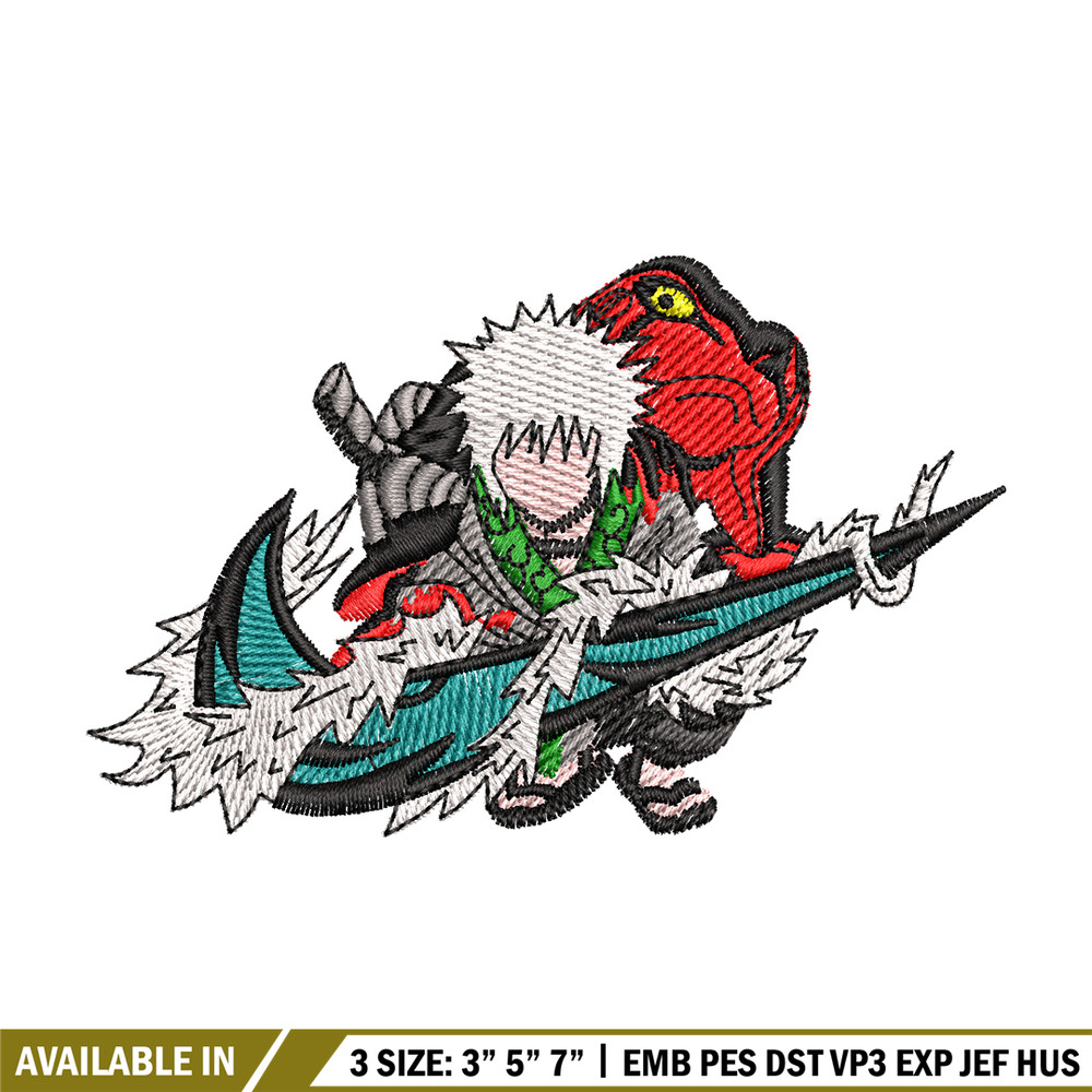 Jiraiya frog embroidery design, Naruto embroidery, embroidery file, anime design, anime shirt, Digital download.jpg