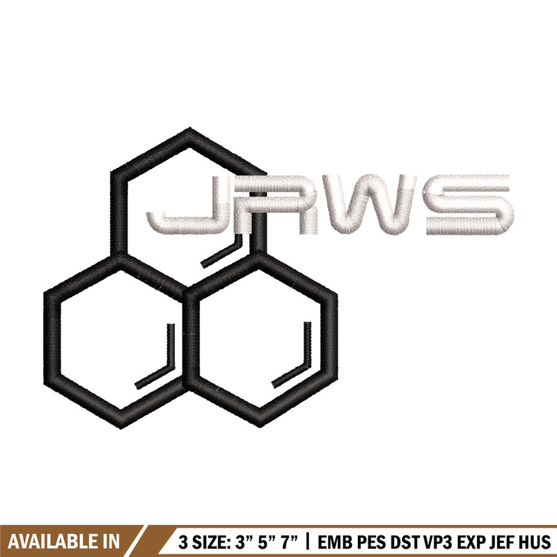 JRWS logo embroidery design, JRWS logo embroidery, logo design, Embroidery file, logo shirt, Instant download.jpg