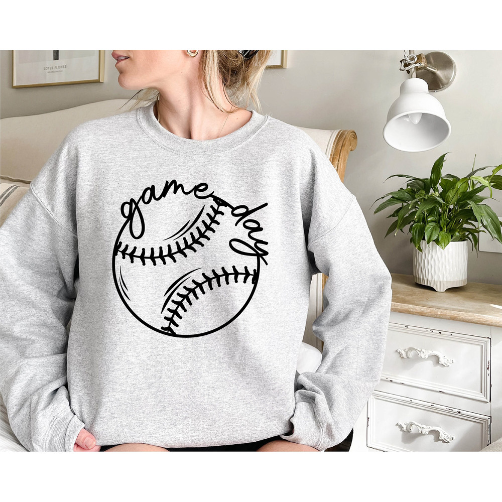 Game Day Baseball Sweatshirt, Game Day Softball Sweatshirt, Baseball Shirts for Women, Sports Mom Shirt, Mothers Day Gift, Game Day Vibes - 1.jpg