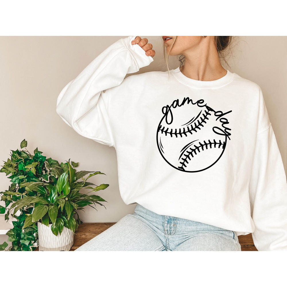 Game Day Baseball Sweatshirt, Game Day Softball Sweatshirt, Baseball Shirts for Women, Sports Mom Shirt, Mothers Day Gift, Game Day Vibes - 3.jpg