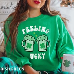 feeling lucky sweat-shirt png, funnyt patrick s lucky sweat-shirt png, st patty day sweat-shirt png, lucky shamrock shi