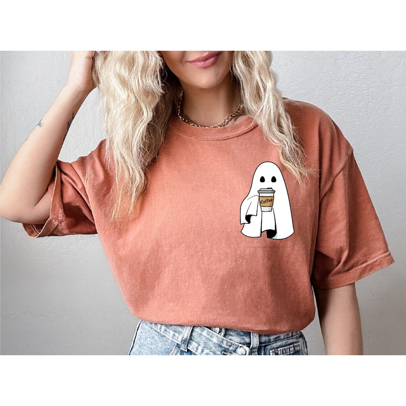 Ghost Coffee Shirt, Retro Halloween Shirt, Cute Spooky Season Shirt, Funny Halloween Shirt, Womens Halloween Tee, Halloween Graphic Tee - 4.jpg
