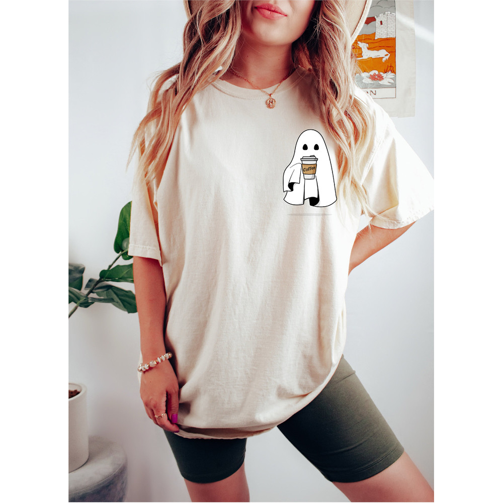 Ghost Coffee Shirt, Retro Halloween Shirt, Cute Spooky Season Shirt, Funny Halloween Shirt, Womens Halloween Tee, Halloween Graphic Tee - 5.jpg