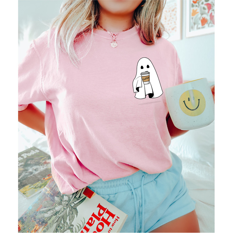 Ghost Coffee Shirt, Retro Halloween Shirt, Cute Spooky Season Shirt, Funny Halloween Shirt, Womens Halloween Tee, Halloween Graphic Tee - 7.jpg
