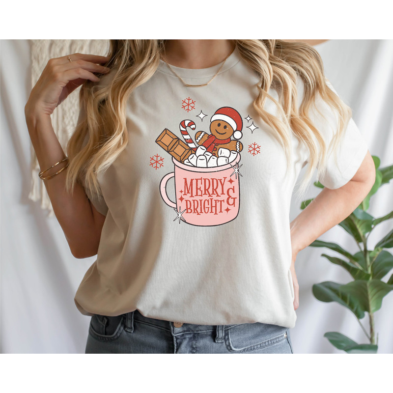 Gingerbread Christmas Shirt, Graphic Christmas Tee, Retro Christmas Shirt, Cute Women's Holiday Shirt, Funny Holiday Shirt - 2.jpg