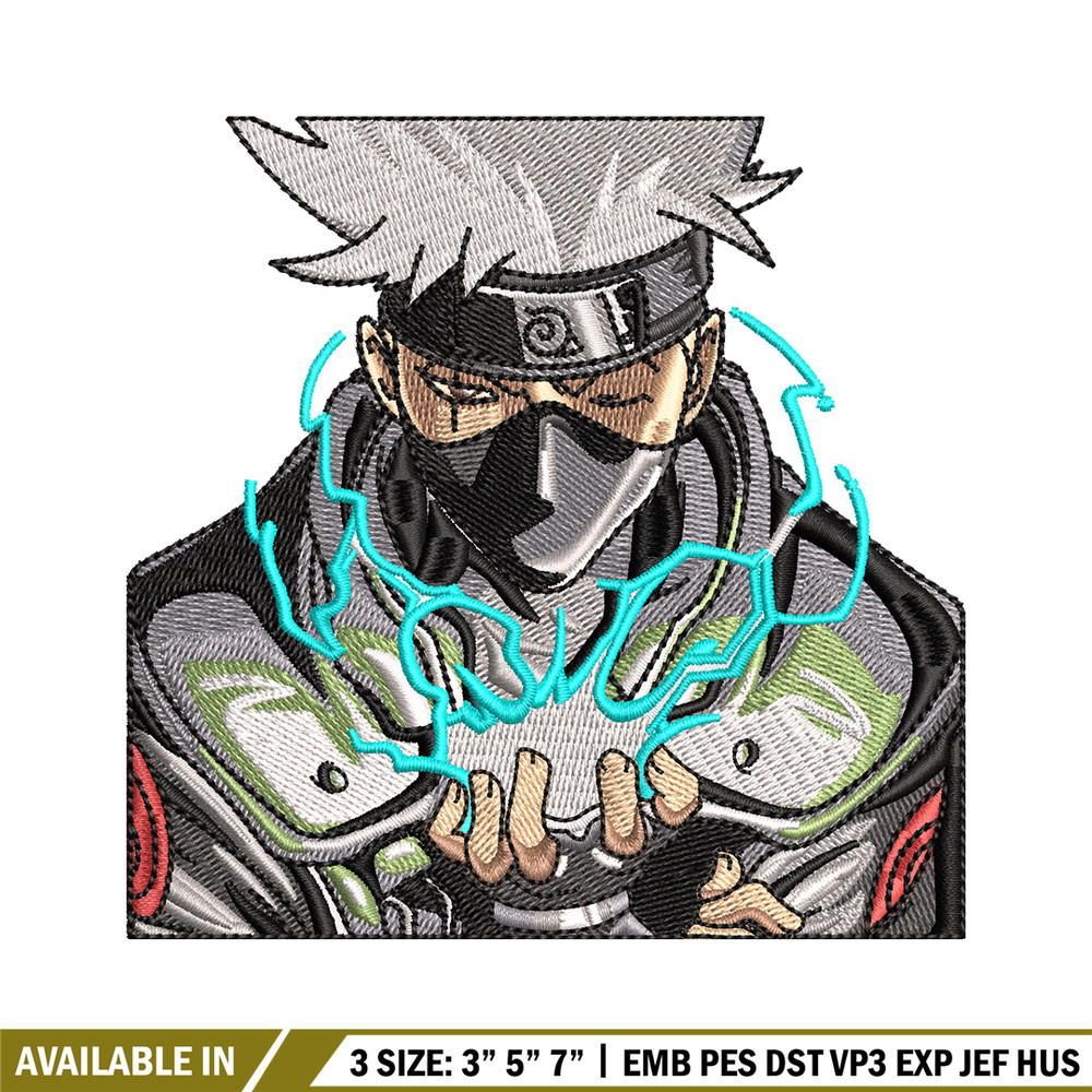 Kakashi chidori embroidery design, Naruto embroidery, Anime design, Embroidery shirt,Embroidery file,Digital download.jpg