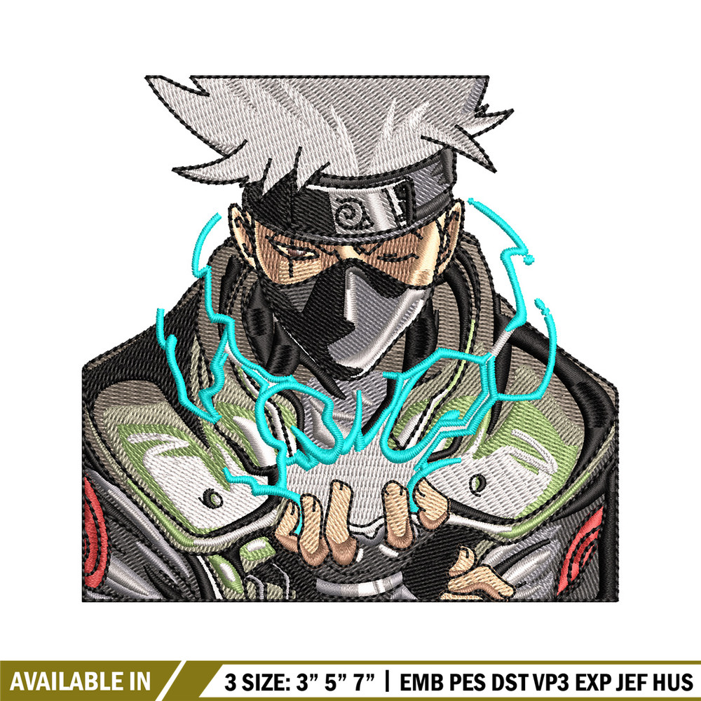 Kakashi chidori embroidery design, Naruto embroidery, Embroidery file, Embroidery shirt, Emb design, Digital download.jpg