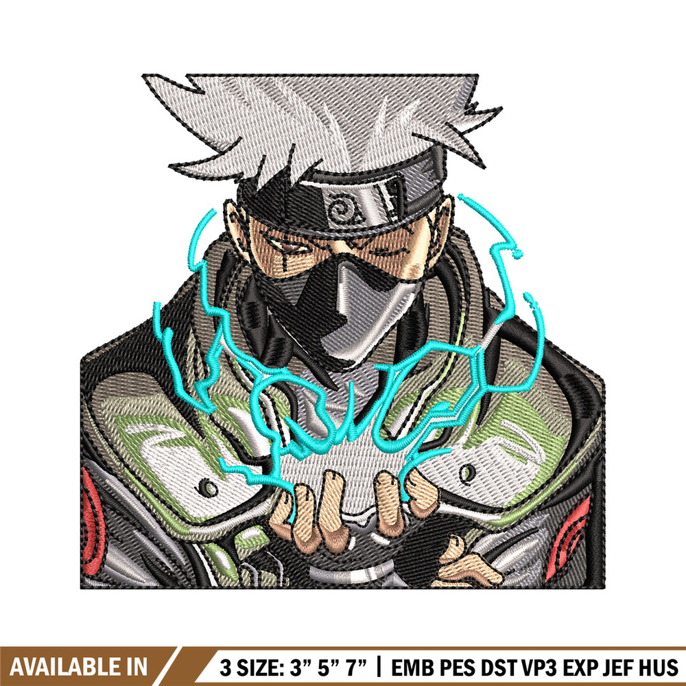 Kakashi chidori embroidery design, Naruto embroidery, Embroidery file, Embroidery shirt, Emb design, Digital download.jpg