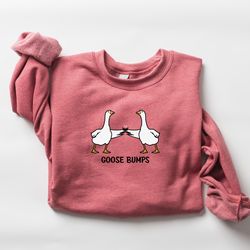 goose bump sweatshirt, funny goose sweatshirt, retro goose shirt, silly goose shirt, goose bumps shirt, boho cool sweate