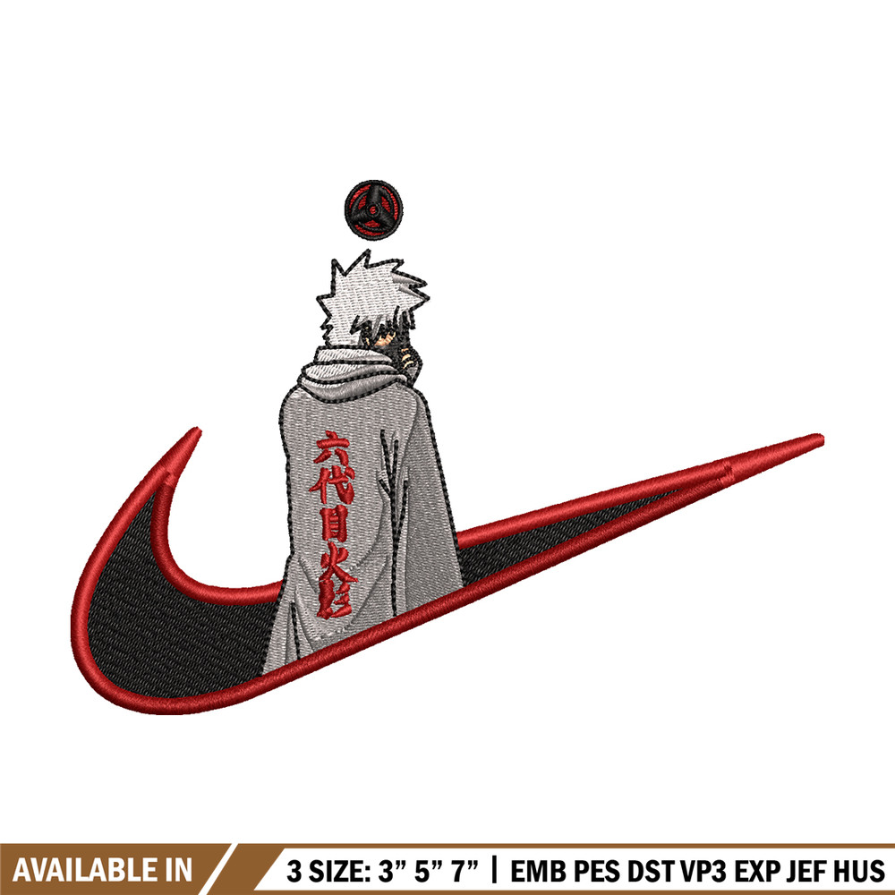 Kakashi Hatake 6 Nike embroidery design, Naruto embroidery, nike design, anime design, anime shirt, Digital download.jpg