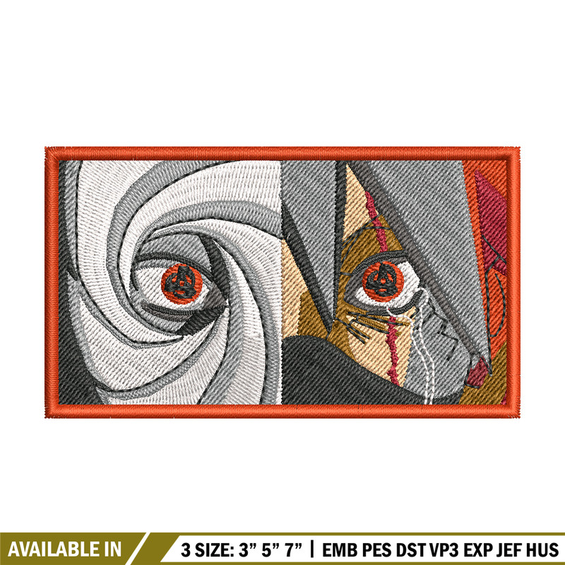 Kakashi Hatake eyes embroidery design, Naruto embroidery, embroidery file, anime design, anime shirt, Digital download.jpg