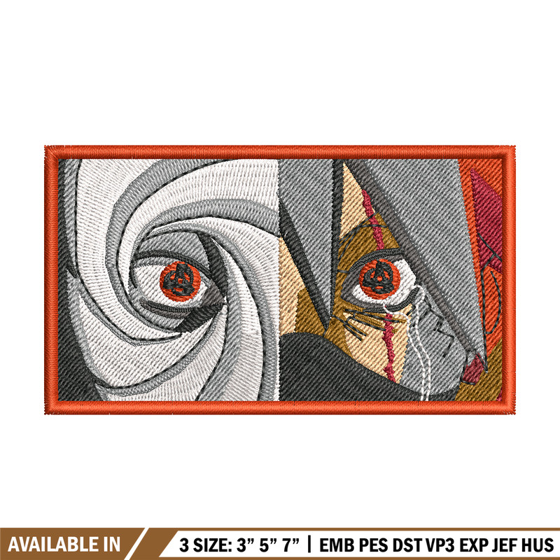 Kakashi Hatake eyes embroidery design, Naruto embroidery, embroidery file, anime design, anime shirt, Digital download.jpg