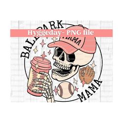 Ballpark Mama PNG, Digital Download, Baseball, Sublimate, Sublimation, Skull, Skeleton, Mom, cute, pink