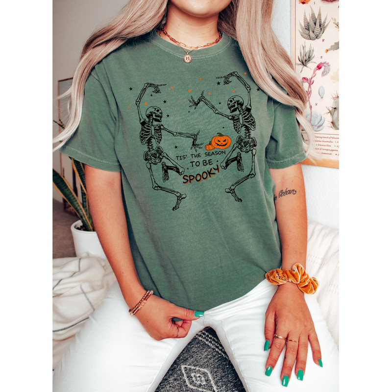 Halloween Party Dancing Skeleton Shirt, Cute Halloween Tee, Womens Fall Shirt, Halloween Skeleton Costume, Spooky Shirt, Skeleton Tee - 3.jpg