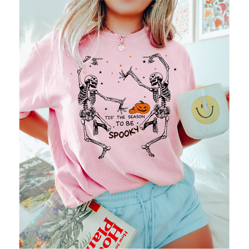 Halloween Party Dancing Skeleton Shirt, Cute Halloween Tee, Womens Fall Shirt, Halloween Skeleton Costume, Spooky Shirt, Skeleton Tee - 4.jpg