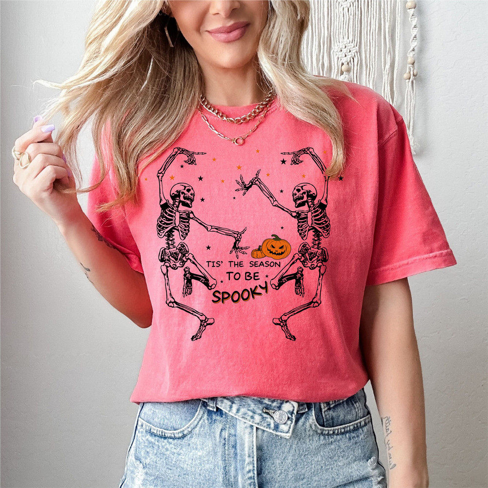 Halloween Party Dancing Skeleton Shirt, Cute Halloween Tee, Womens Fall Shirt, Halloween Skeleton Costume, Spooky Shirt, Skeleton Tee - 5.jpg