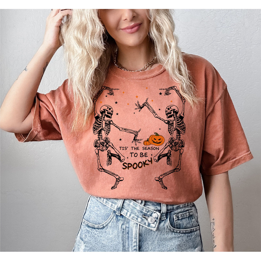 Halloween Party Dancing Skeleton Shirt, Cute Halloween Tee, Womens Fall Shirt, Halloween Skeleton Costume, Spooky Shirt, Skeleton Tee - 6.jpg