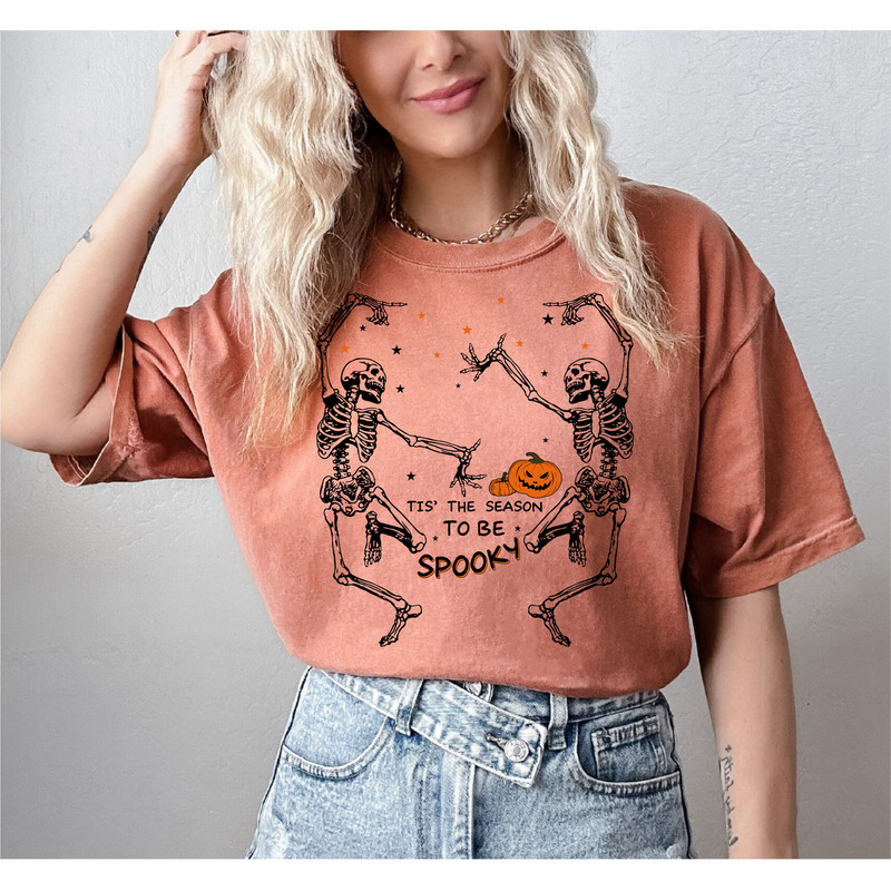 Halloween Party Dancing Skeleton Shirt, Cute Halloween Tee, Womens Fall Shirt, Halloween Skeleton Costume, Spooky Shirt, Skeleton Tee - 6.jpg