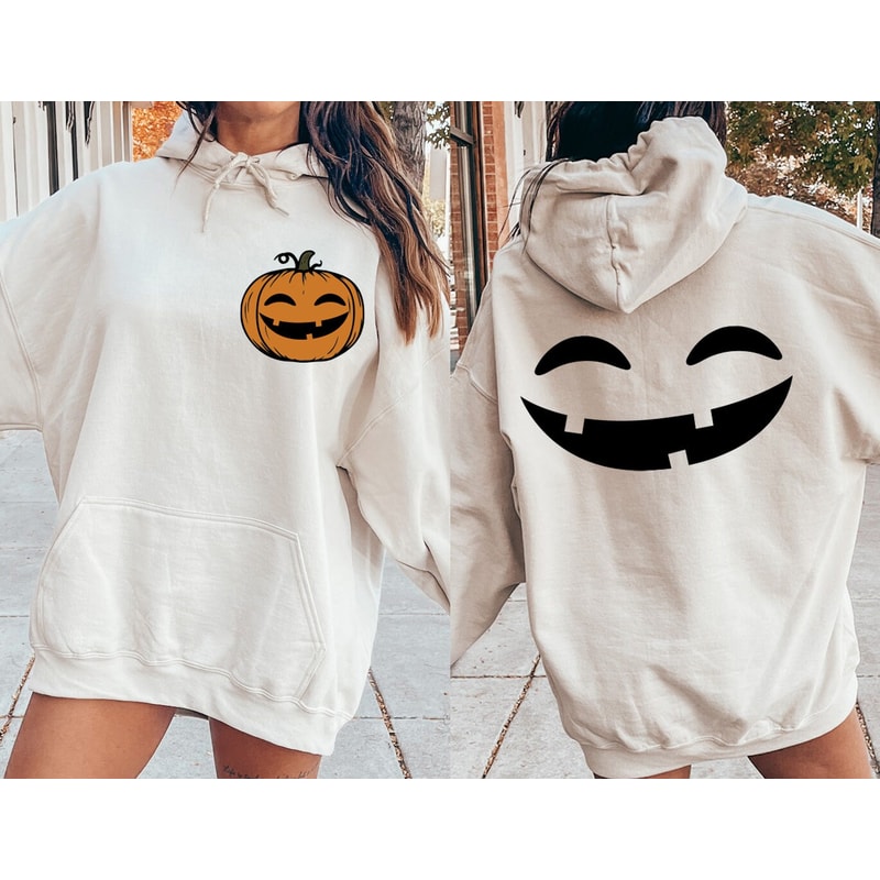 Halloween Pumpkin Face Sweatshirt, Halloween Shirt, Cute Pumpkin Face Shirt, Womens Skull Shirt, Fall Graphic Tee,Funny Halloween Sweatshirt - 6.jpg