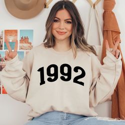 custom 1992 sweatshirt png, your text sweatshirt png, custom gift for man, gift for women, birthday shirt png, 40th shir
