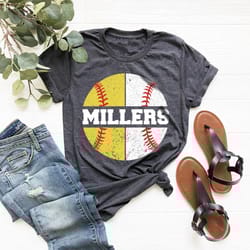 custom softball and baseball shirt png, personalized mom baseball shirt png, mom of both, mom softball shirt png, mom of