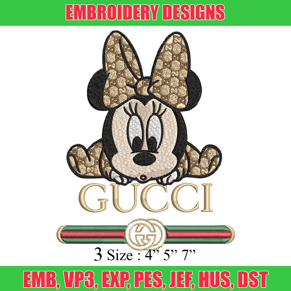 Minnie baby gucci Embroidery Design,Gucci Embroidery, Embroidery File, Logo shirt, Sport Embroidery, Digital download.jpg