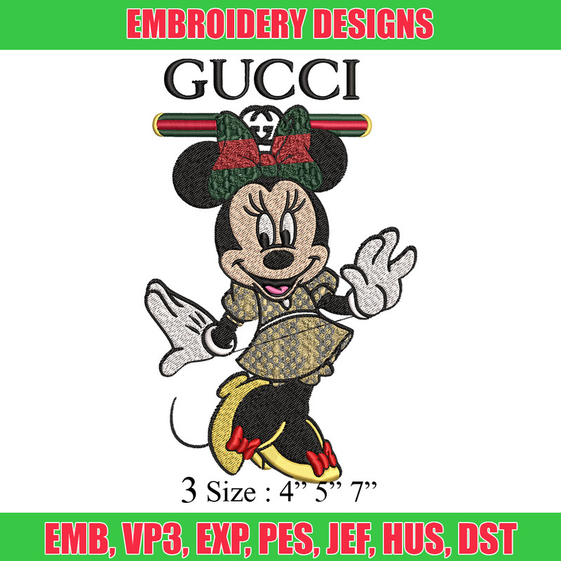 Minnie cute Embroidery Design, Gucci Embroidery, Brand Embroidery, Logo shirt, Embroidery File, Digital download.jpg