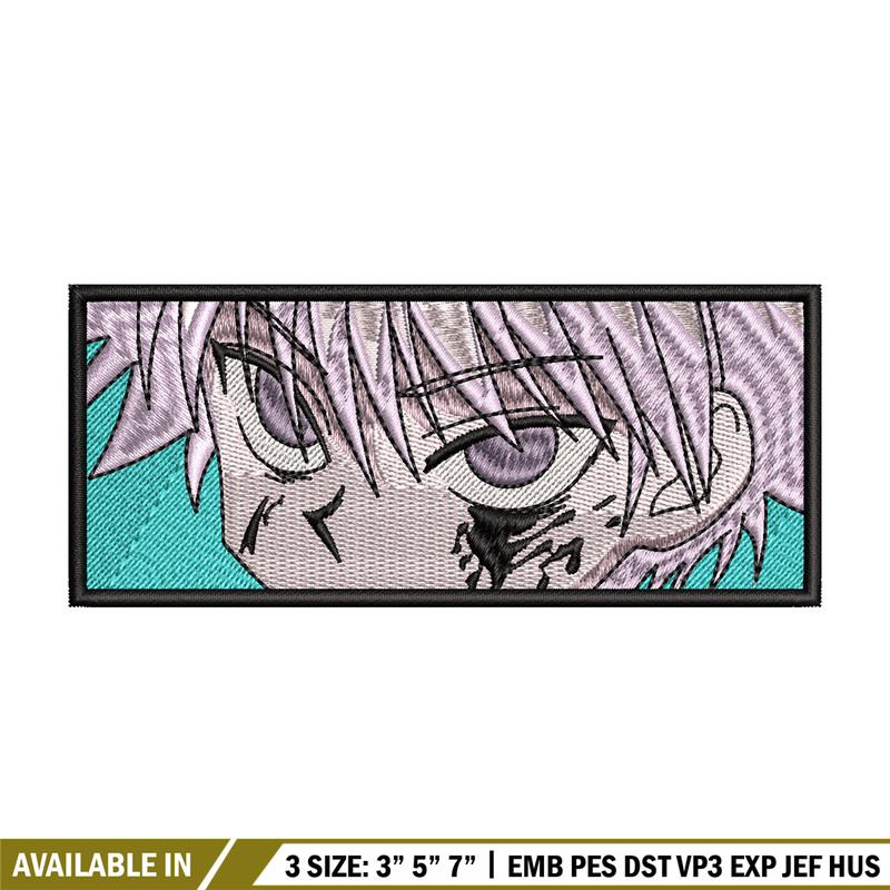 Killua eyes embroidery design, hunter x hunter embroidery, logo design, anime design, anime shirt, Digital download.jpg