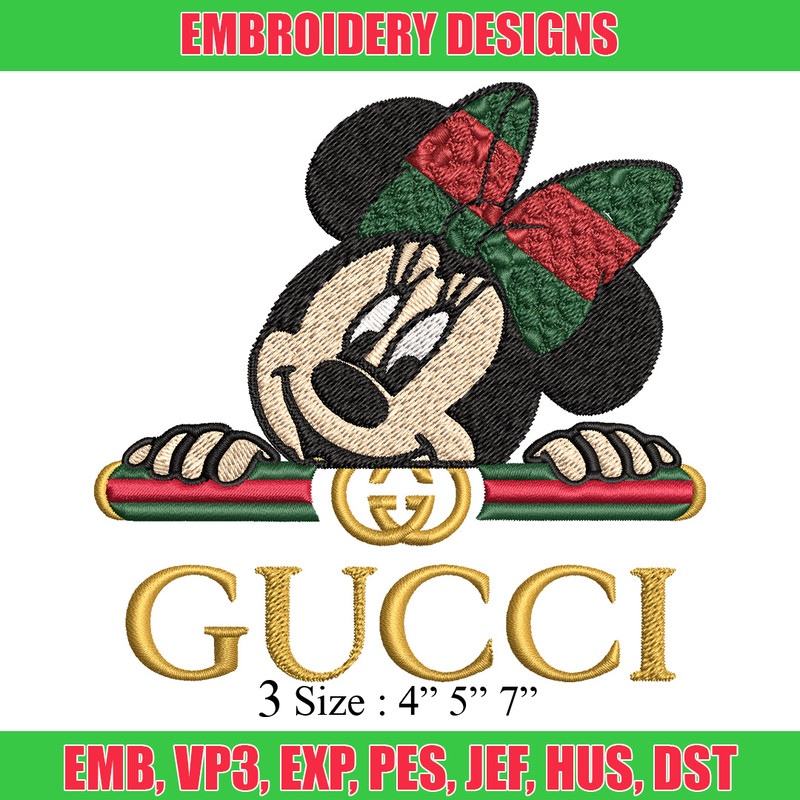 Minnie gucci head Embroidery Design, Gucci Embroidery, Brand Embroidery, Logo shirt, Embroidery File, Digital download.jpg