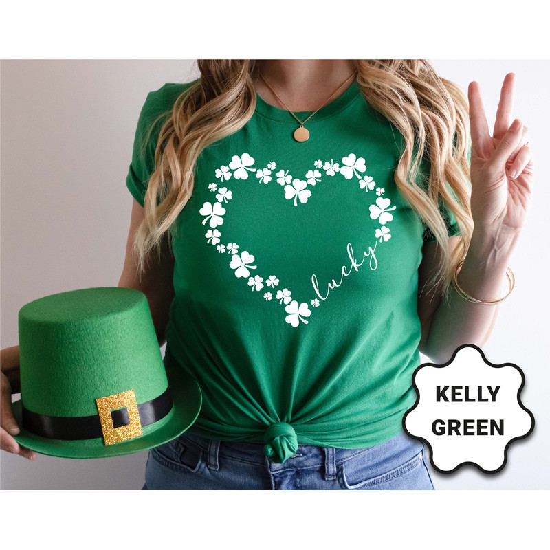 Heart Shamrock Shirt, St Patrick's Day Shirt, Love Clover Shirt, Shamrock Shirt, St Patrick's Day Gift, Clover Shirt, Lucky Heart Shirt - 1.jpg