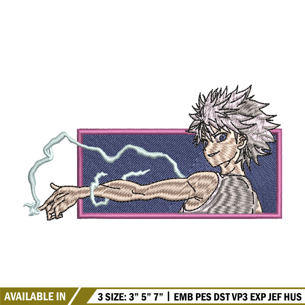 Killua lightning embroidery design, hunter x hunterr embroidery, embroidery file, anime design, Digital download.jpg