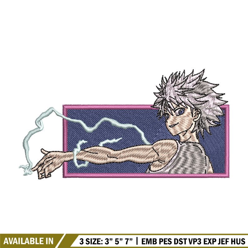 Killua lightning embroidery design, hunter x hunterr embroidery, embroidery file, anime design, Digital download.jpg
