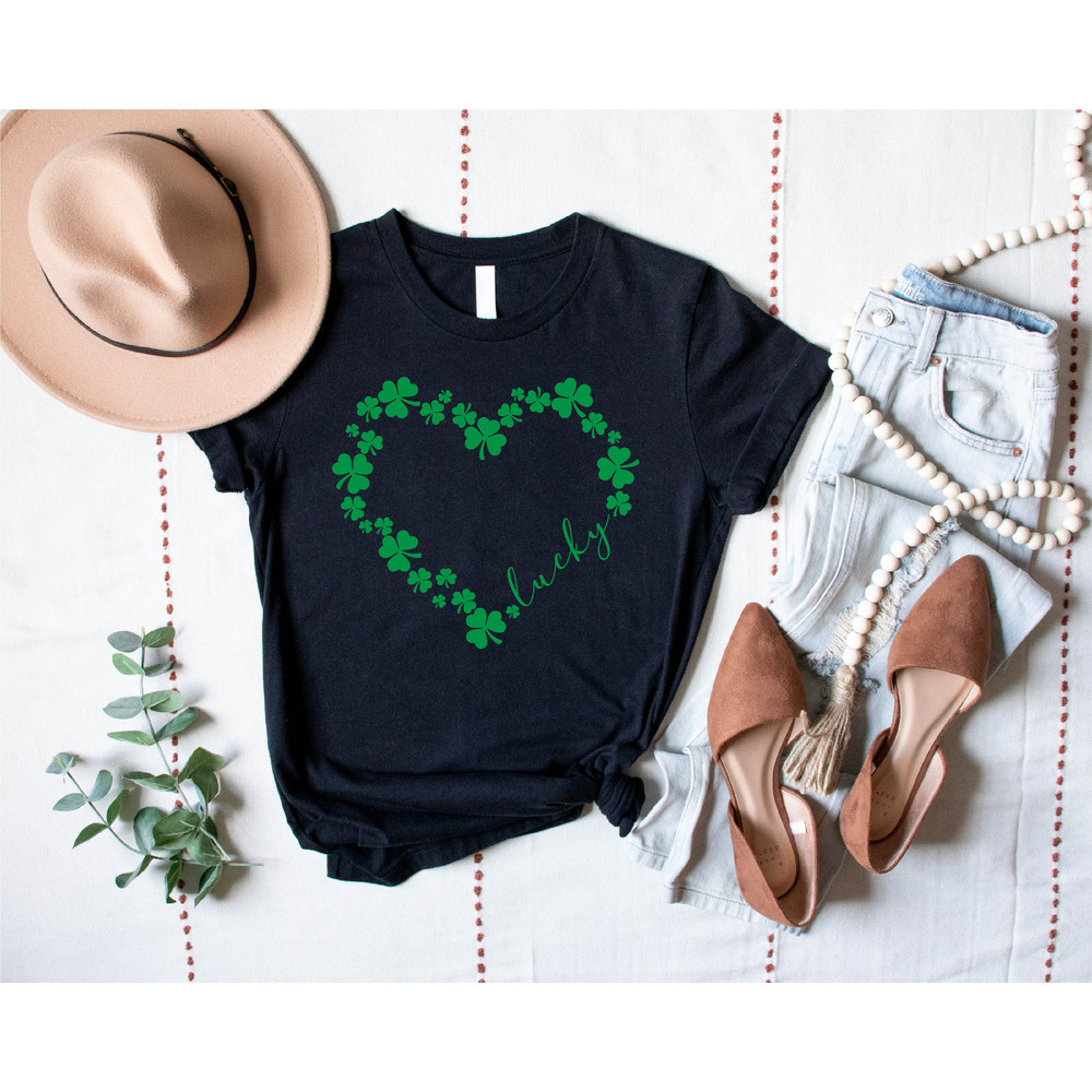 Heart Shamrock Shirt, St Patrick's Day Shirt, Love Clover Shirt, Shamrock Shirt, St Patrick's Day Gift, Clover Shirt, Lucky Heart Shirt - 3.jpg