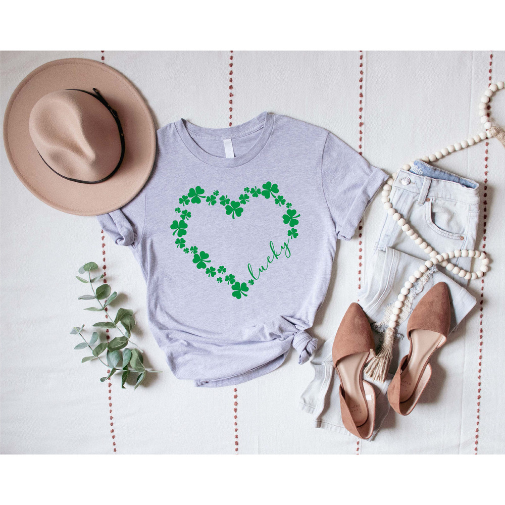 Heart Shamrock Shirt, St Patrick's Day Shirt, Love Clover Shirt, Shamrock Shirt, St Patrick's Day Gift, Clover Shirt, Lucky Heart Shirt - 4.jpg